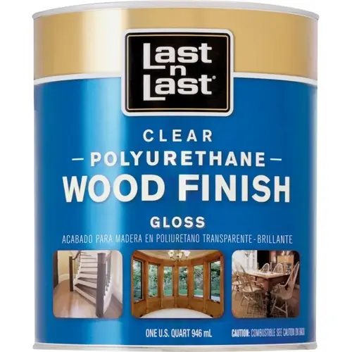 Polyurethane Wood Finish, Gloss, Liquid, Clear, 1 qt, Can