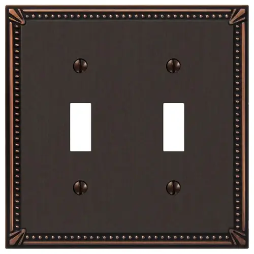 Imperial Wallplate, 4-13/16 in L, 4-13/16 in W, 2 -Gang, Metal, Aged Bronze - pack of 3 Imperial Wallplate, 4-13/16 in L, 4-13/16 in W, 2 -Gang, Metal, Aged Bronze - pack of 3