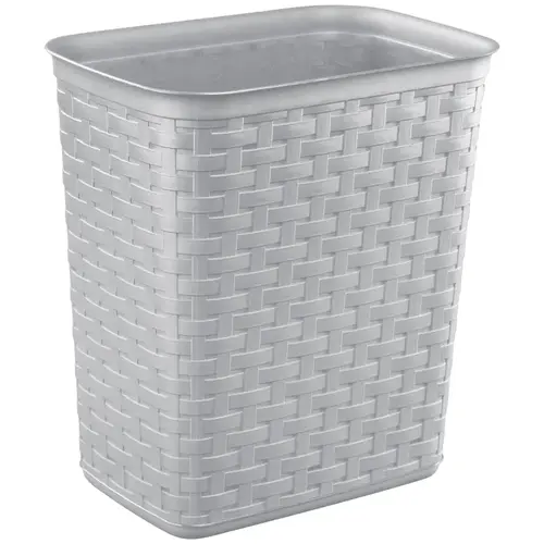 Waste Basket, 3.4 gal Capacity, Plastic, Cement, 12-5/8 in H Waste Basket, 3.4 gal Capacity, Plastic, Cement, 12-5/8 in H