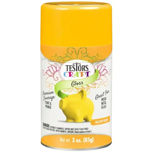 304360 TESTORS GLOSS MELLOW YELLOW 3OZ SPRAY Chalkboard 304360 TESTORS GLOSS MELLOW YELLOW 3OZ SPRAY Chalkboard
