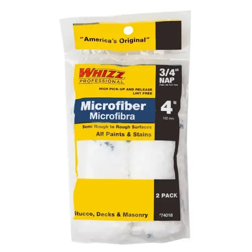 Mini Roller Cover, 3/4 in Thick Nap, 4 in L, Microfiber Cover Pair Blue/White Mini Roller Cover, 3/4 in Thick Nap, 4 in L, Microfiber Cover Pair Blue/White