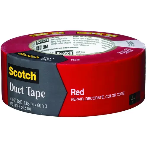 Duct Tape, 60 yd L, 1.88 in W, Red Duct Tape, 60 yd L, 1.88 in W, Red