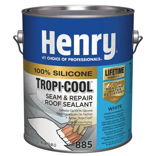 Tropi-Cool 885 Series Seam And Repair Roof Sealant, White, Liquid, 1 gal