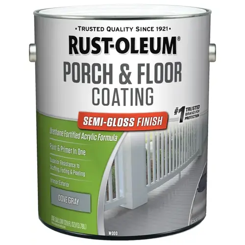 Porch and Floor Paint+Primer Porch & Floor Semi-Gloss Dove Gray 1 gal Dove Gray - pack of 2 Porch and Floor Paint+Primer Porch & Floor Semi-Gloss Dove Gray 1 gal Dove Gray - pack of 2