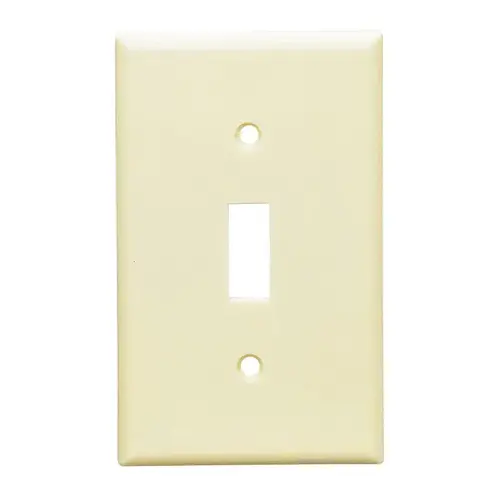 80501-I Wallplate, 4-7/8 in L, 3-1/8 in W, 1 -Gang, Plastic, Ivory