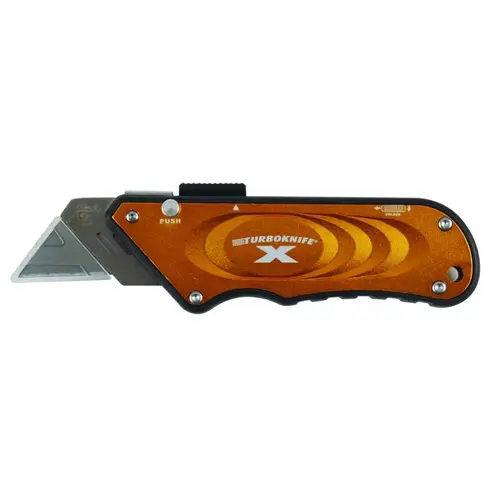 Turbo Knife, 1.18 in L Blade, 4.06 in W Blade, Ergonomic Handle Yellow