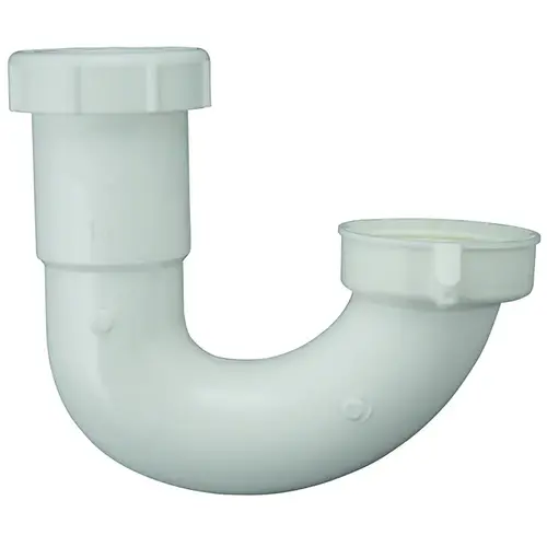 J-Bend, 1-1/2 x 1-1/2, 1-1/2 x 1-1/4 in, Slip, Plastic, White J-Bend, 1-1/2 x 1-1/2, 1-1/2 x 1-1/4 in, Slip, Plastic, White