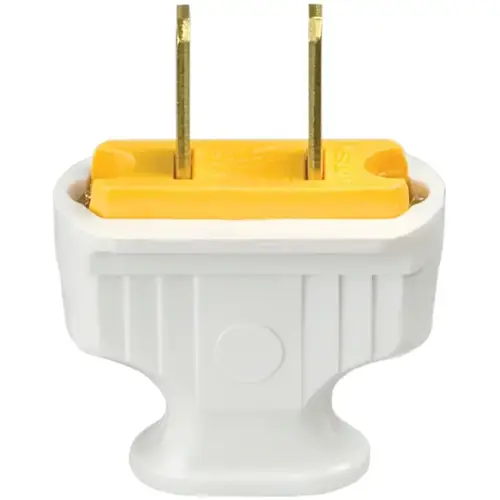 Electrical Plug, 2 -Pole, 15 A, 125 V, NEMA: NEMA 1-15, White