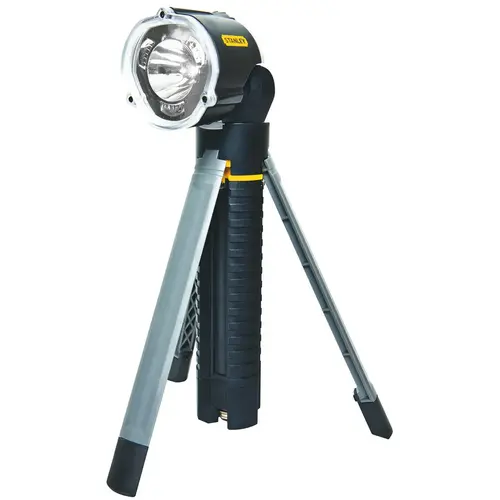 Tripod Flashlight, AA Battery, LED Lamp, 30 Lumens Lumens, 246 ft Beam Distance, 41 hr Run Time, Black