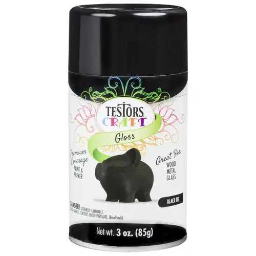Craft Paint, Gloss, Black Tie, 3 oz, Aerosol Can Craft Paint, Gloss, Black Tie, 3 oz, Aerosol Can