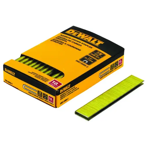 Crown Staple, 1/4 in W Crown, 7/8 in L Leg, 18 Gauge, Steel - pack of 2500 Crown Staple, 1/4 in W Crown, 7/8 in L Leg, 18 Gauge, Steel - pack of 2500