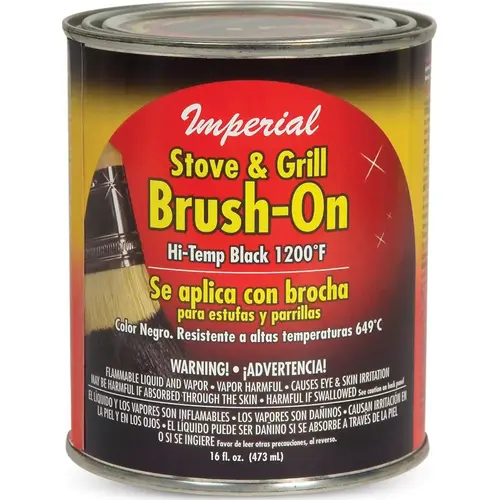 Stove and Grill Paint, Liquid, Black, Solvent, 16 fl-oz Can Stove and Grill Paint, Liquid, Black, Solvent, 16 fl-oz Can