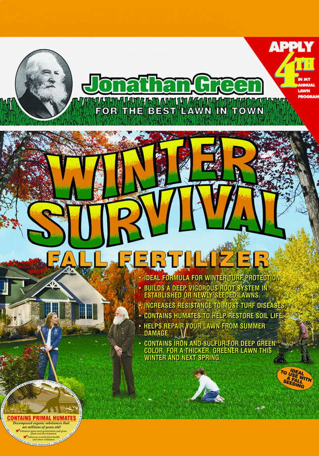 JONATHAN GREEN TURF 12400 Fall Lawn Fertilizer, 15 lb Bag, Granular, 10-0-20 N-P-K Ratio