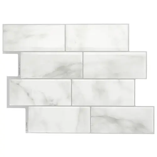 Mosaik Series Wall Tile, 8.38 in L Tile, 11.56 in W Tile, Straight Edge, Metro Carrera Pattern Gray/White - pack of 4 Mosaik Series Wall Tile, 8.38 in L Tile, 11.56 in W Tile, Straight Edge, Metro Carrera Pattern Gray/White - pack of 4