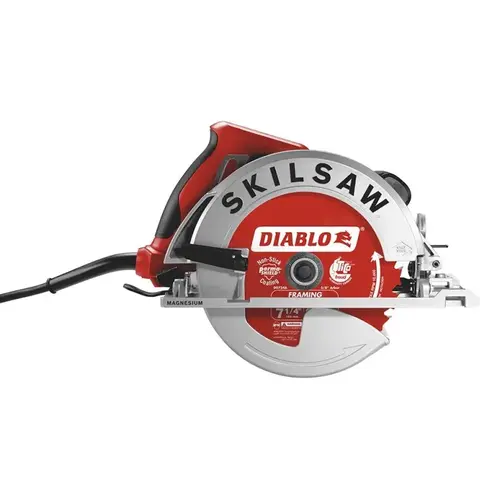 Circular Saw, 15 A, 7-1/4 in Dia Blade, 5/8 in Arbor, 2-7/16 in D Cutting, 56 deg Bevel Multi-Colored Circular Saw, 15 A, 7-1/4 in Dia Blade, 5/8 in Arbor, 2-7/16 in D Cutting, 56 deg Bevel Multi-Colored