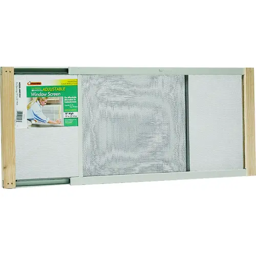W.B. Marvin Window Screen, 10 in L, 19 to 33 in W, Aluminum Clear