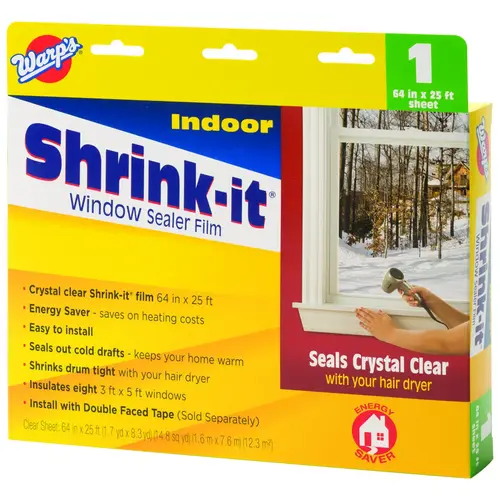 Shrink-it Series Window Sealer Film, 64 in W, 25 ft L, Clear Shrink-it Series Window Sealer Film, 64 in W, 25 ft L, Clear