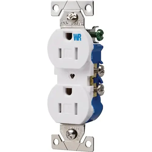 Duplex Receptacle, 2 -Pole, 15 A, 125 V, Push-in, Side Wiring, NEMA: 5-15R, White Duplex Receptacle, 2 -Pole, 15 A, 125 V, Push-in, Side Wiring, NEMA: 5-15R, White