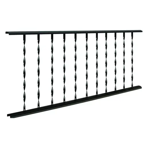 Classic Series Ornamental Railing, 27-3/4 in OAH, Steel Rail Black