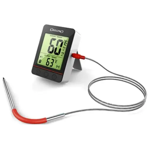 Bluetooth Thermometer, -13 to 572 deg F, Digital Display Black/Red Bluetooth Thermometer, -13 to 572 deg F, Digital Display Black/Red