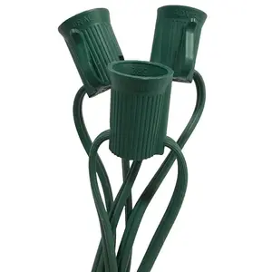 Holiday Bright Lights C9500GC-12 Socket Light Cord, 500 ft L Cord, 18 AWG Wire, 500 -Socket, E17 Socket, 110/120 V Green