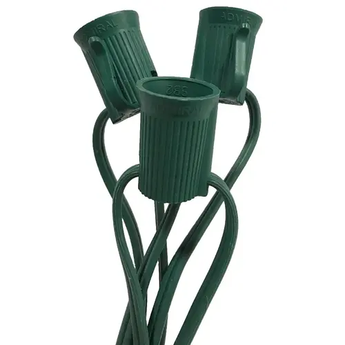 Socket Light Cord, 500 ft L Cord, 18 AWG Wire, 500 -Socket, E17 Socket, 110/120 V Green