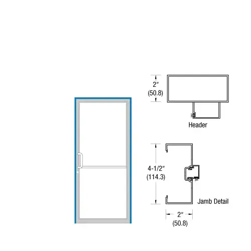 Clear Anodized Class 1 40" x 86" Series 451 LH Open Back Butt Hinge Up and Over Frame Complete (1F) Clear Anodized Class 1 40" x 86" Series 451 LH Open Back Butt Hinge Up and Over Frame Complete (1F)