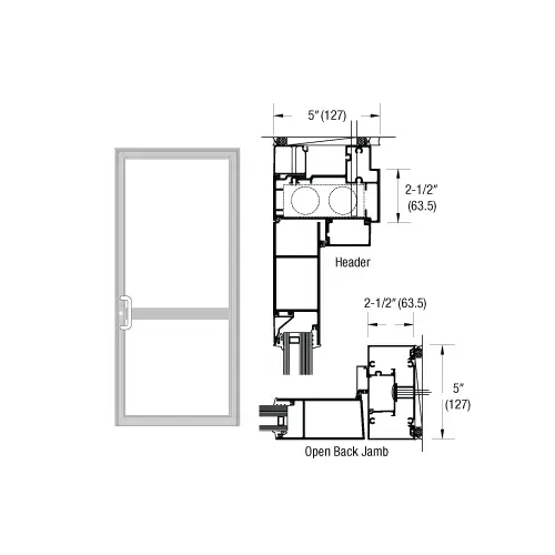 IG600 Series Clear Anodized Custom Up/Over Door Frame for Butt Hinge, CVR Panic, and Overhead Concealed Closer