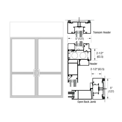 IG600 Series White KYNAR Paint Custom Transom Door Frame for Geared Hinged, CVR Panic Strike, and Overhead Concealed Closer IG600 Series White KYNAR Paint Custom Transom Door Frame for Geared Hinged, CVR Panic Strike, and Overhead Concealed Closer