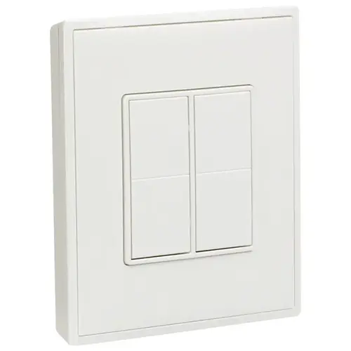 Wireless wall switch, EnOcean 126 x 115 x 19 mm (4 15/16 x 4 1/2" x 3/4") Double double White Wireless wall switch, EnOcean 126 x 115 x 19 mm (4 15/16 x 4 1/2" x 3/4") Double double White