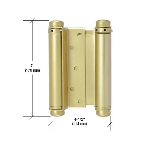 Dull Brass 1-1/4" to 1-3/4" Double-Acting Spring Hinge Pair Dull Brass 1-1/4" to 1-3/4" Double-Acting Spring Hinge Pair