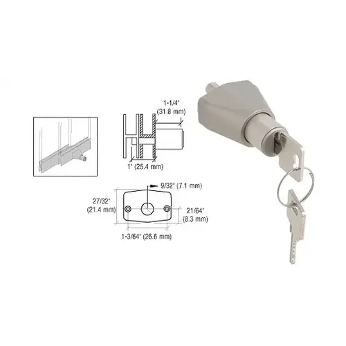Satin Chrome Keyed Alike Sliding Door Lock