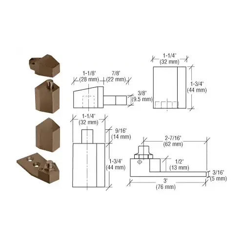 Dark Bronze Offset Reversible Pivot Set, Aluminum Material, 1/8" Recess, Non Handed, Op28 Series, Dark Bronze Finish Dark Bronze Offset Reversible Pivot Set, Aluminum Material, 1/8" Recess, Non Handed, Op28 Series, Dark Bronze Finish