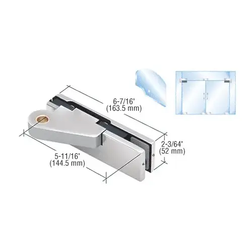 Polished Stainless Right Offset Top Door Patch Fitting Polished Stainless Right Offset Top Door Patch Fitting