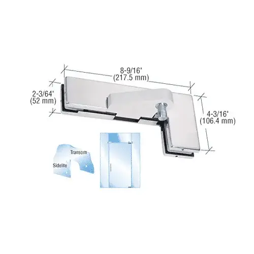 Polished Stainless Left Offset Sidelite Mounted Transom Patch Fitting Polished Stainless Left Offset Sidelite Mounted Transom Patch Fitting