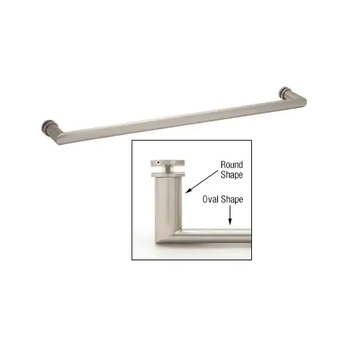18" Brushed Nickel Single-Sided Oval/Round Towel Bar 18" Brushed Nickel Single-Sided Oval/Round Towel Bar
