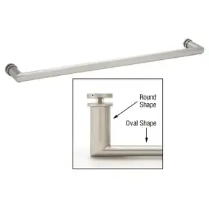 CRL 0R24CH 24" Chrome Single-Sided Oval/Round Towel Bar