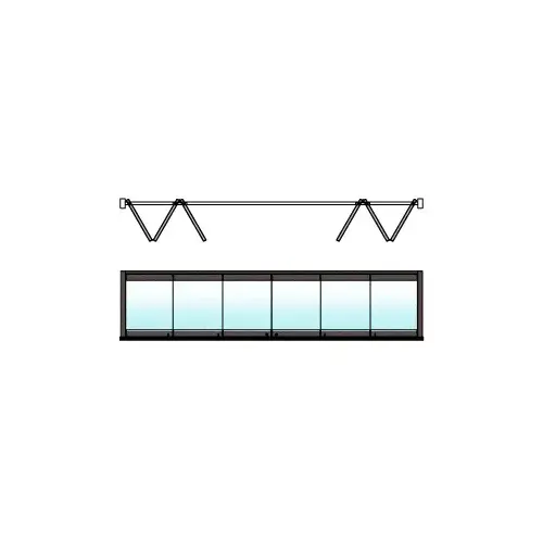 Black Bronze Anodized 6-Panel Bipart Overhead Track Full Bi-Fold Door Configuration Black Bronze Anodized 6-Panel Bipart Overhead Track Full Bi-Fold Door Configuration