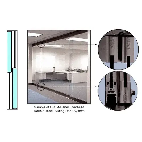 Black Bronze Anodized 2-Panel Overhead Double Track Sliding Door System Black Bronze Anodized 2-Panel Overhead Double Track Sliding Door System