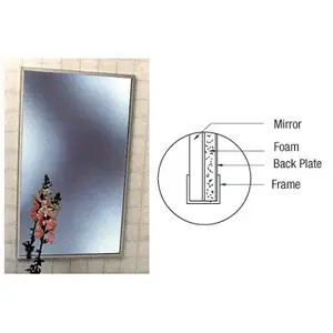 CRL 1002436 Stainless Steel 24-3/4" x 36-3/4" Standard Channel Theft-Proof Framed Mirror
