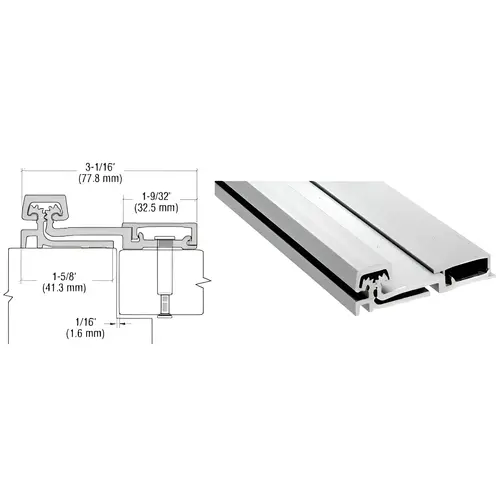 Satin Anodized 100 Series Standard Duty Full Surface Continuous Hinge 83" Length Satin Anodized 100 Series Standard Duty Full Surface Continuous Hinge 83" Length