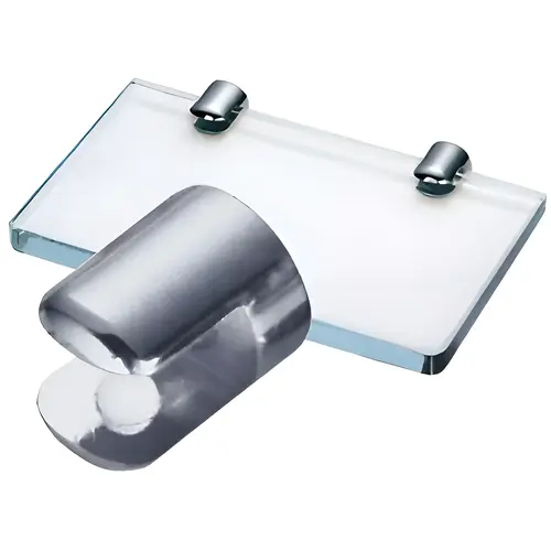 Chrome 25/32" Diameter No-Drill Round Shelf Clamp for 3/8" Glass Chrome 25/32" Diameter No-Drill Round Shelf Clamp for 3/8" Glass