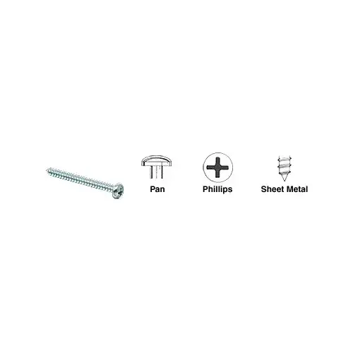 8 x 1-1/2" Pan Head Phillips Sheet Metal Screws 8 x 1-1/2" Pan Head Phillips Sheet Metal Screws