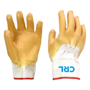 CRL 12 Gauntlet Cuff Smooth Natural Rubber Palm Gloves Pair