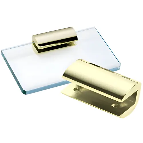 Gold Plated 2-3/4" No-Drill Long Shelf Clamp for 1/2" Glass Gold Plated 2-3/4" No-Drill Long Shelf Clamp for 1/2" Glass