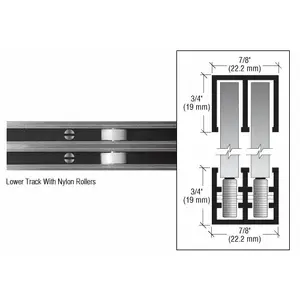CRL 16780 Polished Aluminum Finish Rollertrack Bottom Track 79" Long
