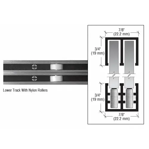 Polished Aluminum Finish Rollertrack Bottom Track 79" Long Polished Aluminum Finish Rollertrack Bottom Track 79" Long