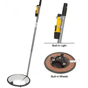 CRL 1MC12L 12" Convex Inspection Mirror with Wheels and Light