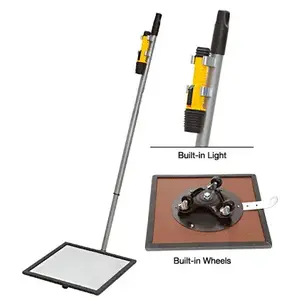 CRL 1MF12L 12" Flat Inspection Mirror with Wheels and Light