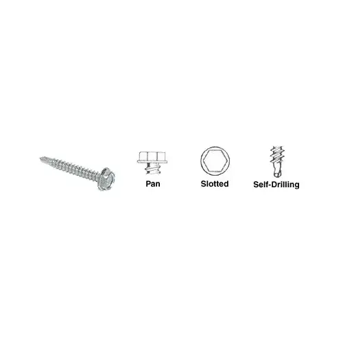 8-18 x 3/4" Hex Washer Head Self-Drilling Screws - pack of 100 8-18 x 3/4" Hex Washer Head Self-Drilling Screws - pack of 100